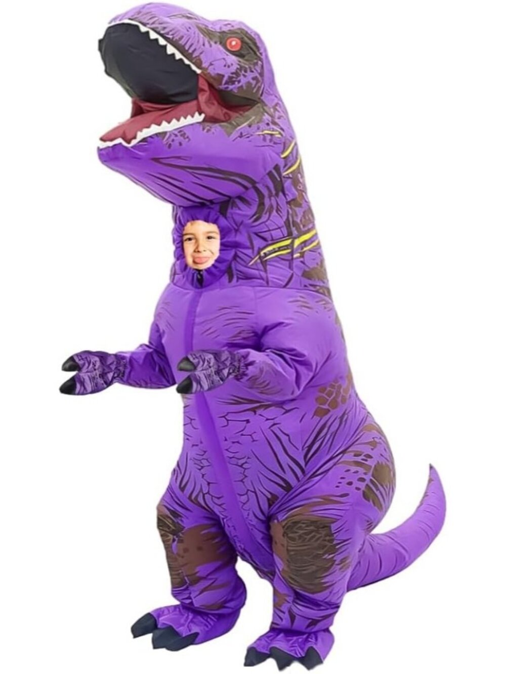 🎃Halloween Inflatable Dinosaur Costume for Kid Blow up T-t-rex Outfit Funny